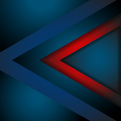 Abstract drak blue and red angle arrow overlap vector background on space for text artwork design.