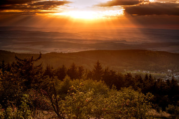 Abendlicht im Hintertaunus, Hessen Deutschland