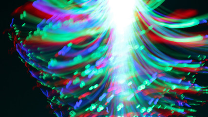 Blur the bokeh from the tree. LED lights use line drawing methods to create color, shape.