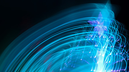 Blur the bokeh from the tree. LED lights use line drawing methods to create color, shape.