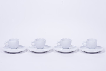 cups on white background