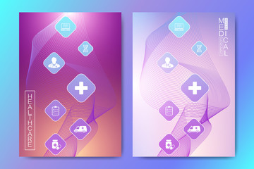 Modern Health care cover template design for a report and medical brochure design, flyer, leaflets for printing presentation. Healthcare cover template science design vector illustration