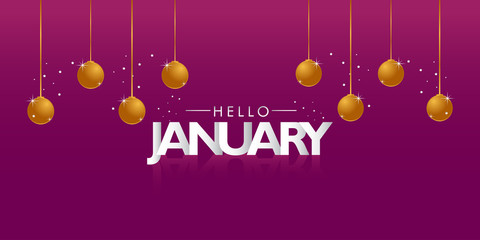 Hello January For Celebrate Moment Background