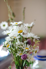 bouquet of white flowers on green background