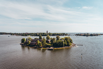 Lonna island with Suomenlinna fortress island in the background at summer Helsinki Finland