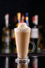 latte coffee in a cafe