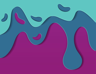 Melted paint drips and flowing. Copy space for text. Vector