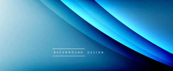 Wave liquid style lines with shadows and light on gradient background. Trendy simple fluid color gradient abstract background with dynamic straight shadow line effect