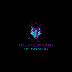 Wolf head colorful logo Design