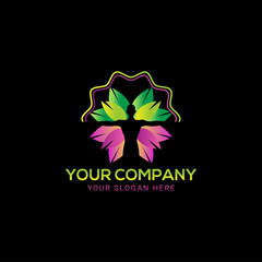 Colorful body care leaves green nature logo vector