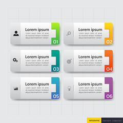 Infographics design template, Business concept with 6 steps or options, can be used for workflow layout, diagram, annual report, web design.Creative banner,label vector