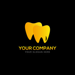 Creative abstract dental color tooth check logo design