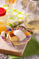 Fresh cottage cheese casserole cooked at home