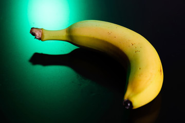 Banana with green neon background the neon series 