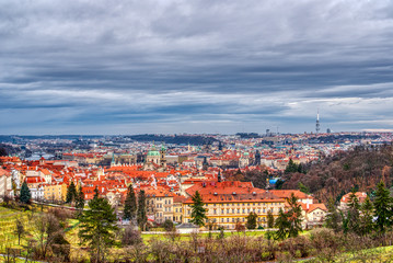 Fototapeta na wymiar beautiful view of Mala Strana in Prague , Lesser Town of Prague