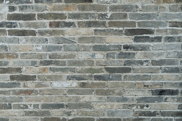 Gray brick burned wall. Background of bricks for use texture in design. Old brick and cement.