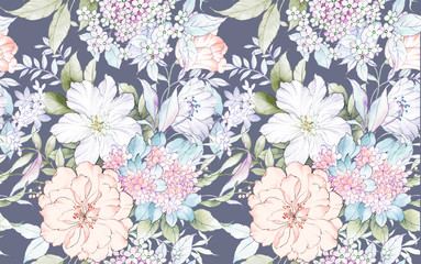 Watercolor flowers illustration
