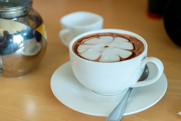 chocolate drink, hot chocolate drink, chocolate milk, latte art 