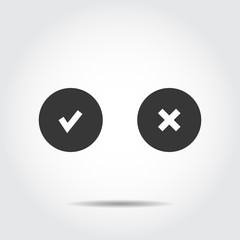 Fototapeta premium Right and Wrong Icon Vector Illustration