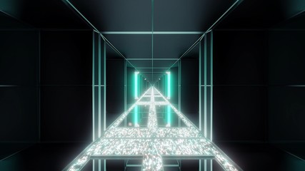 futuristic sci-fi space temple with glowing diamonds christmas texture 3d illustration background wallpaper