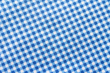 Classic blue plaid fabric or tablecloth background