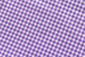 Classic purple plaid fabric or tablecloth background