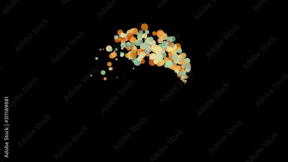 Poster animation of comet from blurs. animation. festive animation with multicolored blurs moving in loop i