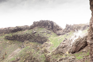 side of mount vesuvius volcano