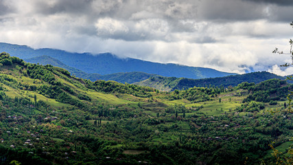 Fototapeta premium view of mountains. Racha. Georgia