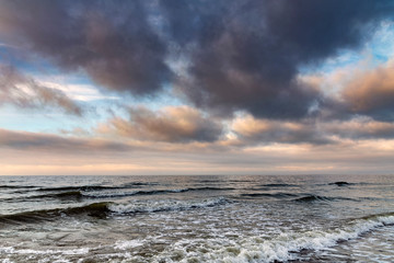 Baltic sea in winter, Liepaja, Latvia.