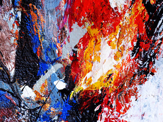 Close up hand draw colorful oil paint abstract background with texture.
