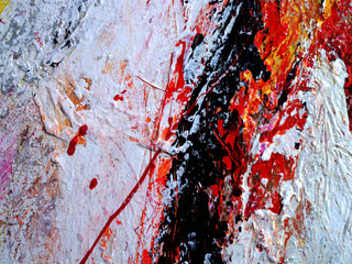 Close up hand draw colorful oil paint abstract background with texture.