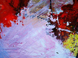 Close up hand draw colorful oil paint abstract background with texture.