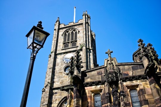 Lancaster Priory With Clear Blue Sky