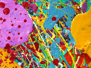 Close up hand draw colorful oil paint abstract background with texture.