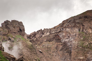 side of mount vesuvius volcano