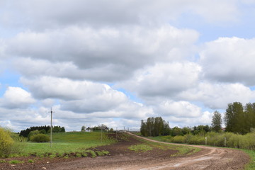 Fototapeta na wymiar rural landscape with windmill