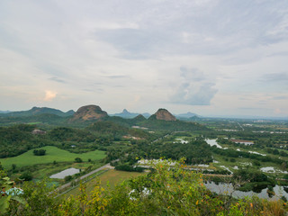 Fototapeta premium View from Khao Yai Kata, Chai Badan District, Lop Buri Province