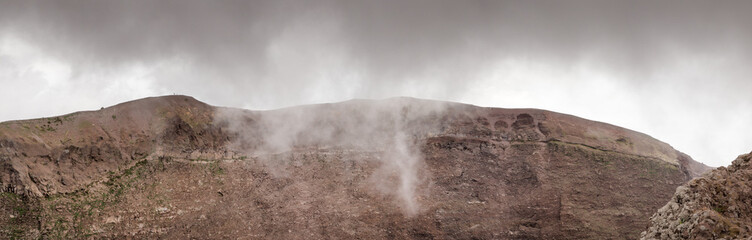 side of mount vesuvius volcano
