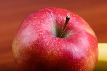 Apple on a wooden table
