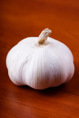 Garlic on a wooden table