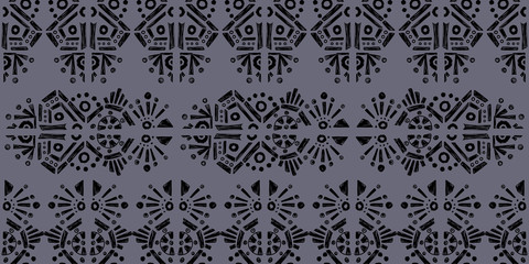 Nice nativ hand-drawn ikat background - Ethnic folk seamless pattern.