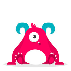 Monster vector isolated. Colorful and cute creature