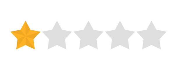 Star rating vector isolated. Golden star shape. Quality