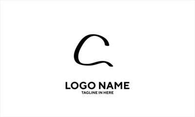 Fototapeta premium The concept of the logo with the initials letter C is a simple classical model handwritten script, very suitable for a symbol or company logo in an art or photography midwife