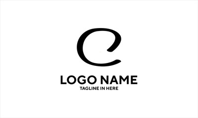 The concept of the logo with the initials letter C is a simple classical model handwritten script, very suitable for a symbol or company logo in an art or photography midwife