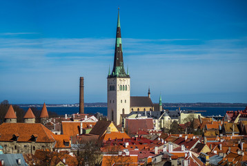 21 April 2018 Tallinn, Estonia. View of the Old town from the observation deck