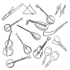 set of musical instruments