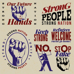 Obraz premium Propaganda Revolution Vintage Badge Design