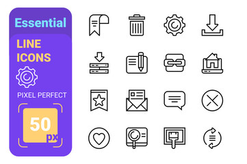Set of essential line icons